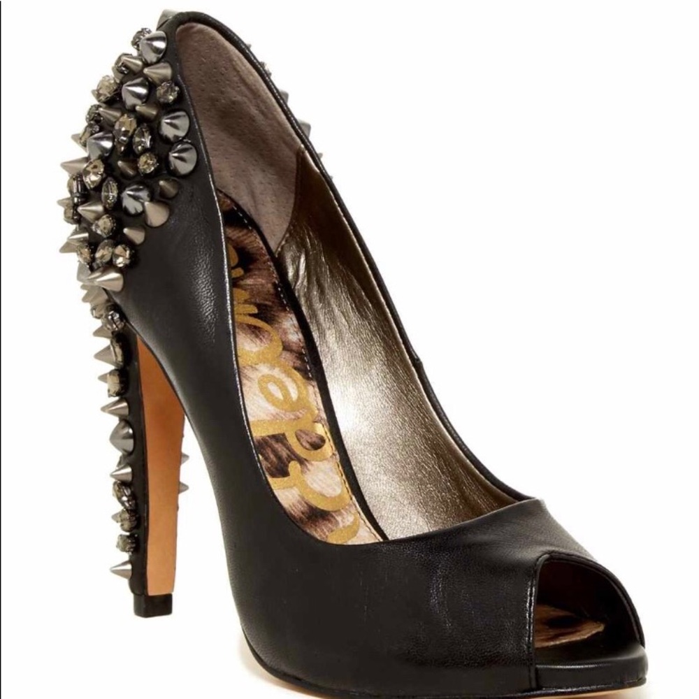 Sam Edelman Studded Spiked Black Pump 8.5
